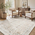 MontVoo-Vintage Area Rug 4X6 Beige Rugs for Living Room-Soft Distressed Printed Rugs for Bedroom-Non Slip Carpet-Machine Washable Rug for Dining Room Living Room Bedside Office