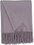 Alashan Cashmere Blend Ripple Finish Woven Throw (Persian Lilac)