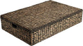 happimess BSK2015B Holden 30" Classic Costal Hand-Woven Hyacinth Wicker Under Bed Storage Basket with for Storage and Decoration in Bathroom, Bedroom, Closet, Entryway, Brown