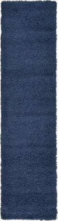 Unique Loom Solid Shag Collection Area Rug (2' 7" x 10' Runner Sapphire Blue/Navy Blue)