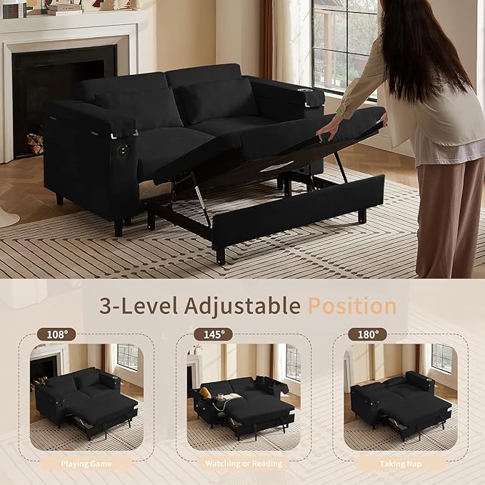 66.4" Loveseat Sofa, Modern Couches for Living Room,Corduroy Recliner, Dual armrest Storage Space, Integrated Spring Cushion, Solid Wood Frame, Built-in USB Charging Port (Beige)