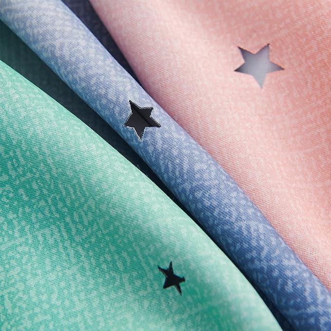 XiDi Curtains for Bedroom Decor, Rainbow Pinkgreen grey34/90