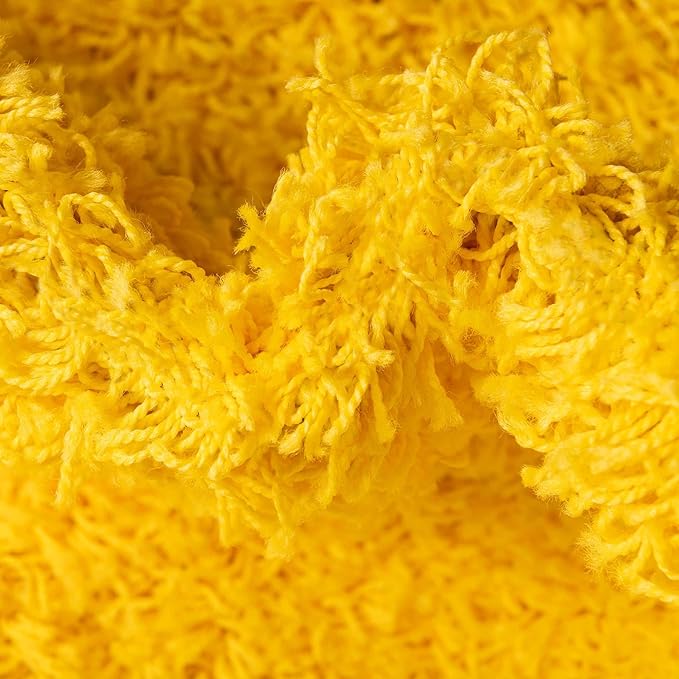 Unique Loom Solid Shag Collection Area Rug (7' 10" x 10' Oval, Tuscan Sun Yellow)