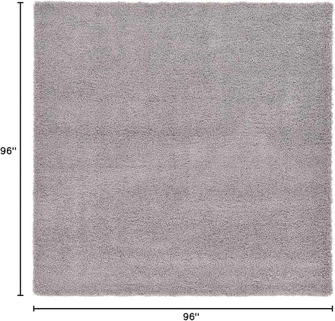 Unique Loom Solid Shag Collection Area Rug (8' Square, Cloud Gray)