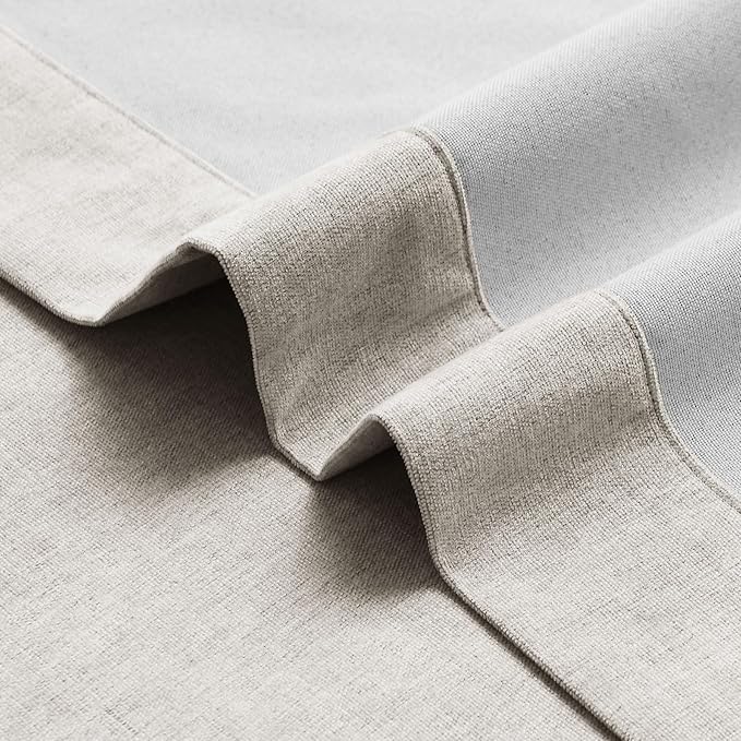 Macochico 100% Blackout Curtains Thermal Insulated Noise Reducing Chenille Curtains for Hotel Auditorium Bedroom Living Room Grommet Beige Taupe Curtains with Tieback Classic 52" Wx84 L 1 Panel
