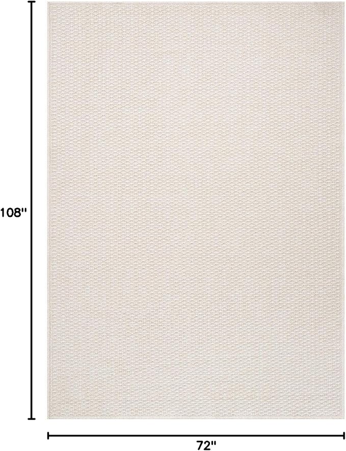 Easy Jute Rug 6x9 Indoor Outdoor Natural Rugs Solid Fiber Rug Woven Area Rug Boho Easy Clean Inside Carpet for Living Room Bedroom Dining Room Hallway or Outdoor Patio Porch (6 X 9 Bone)