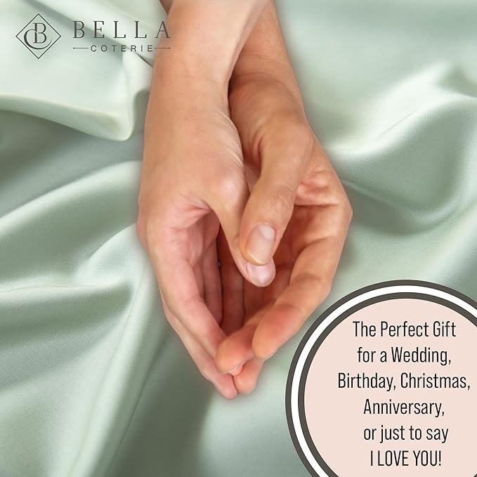 Bella Coterie 6 Piece Luxury Bamboo Viscose Split Top King Size Sheet Set | 34" Split for Adjustable Beds | 100% Organically Grown| Cooling | 18” Deep Pocket | 4 Pillowcases [Sea Glass]