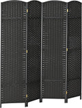 HOMCOM Room Divider, 4 Panel Folding Privacy Screen, 5.6' Tall Freestanding Partition for Home Office, Bedroom, Black
