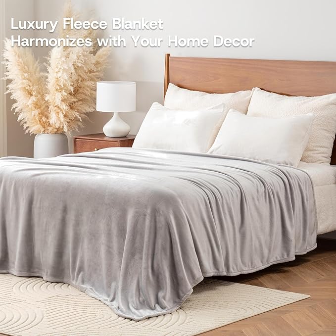 Luxury Fleece Warm Blanket, Soft Lightweight Velvety Plush Blanket for Sofa and Bed, Cozy Comfy for All Seasons(Color, 108×90 Inches)