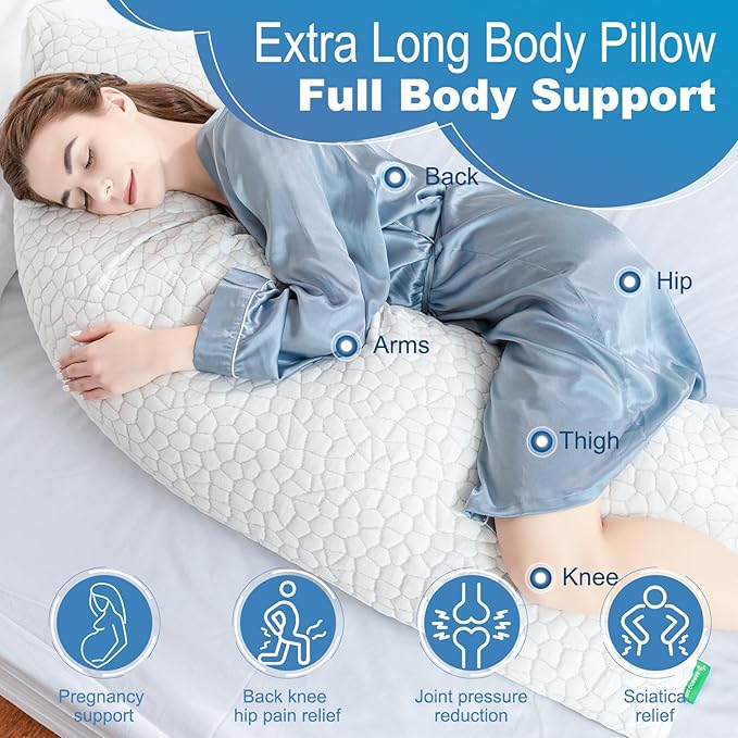SUPA MODERN Cooling Bed Pillows for Sleeping 1 Pack Shredded Memory Foam Pillows Adjustable Cool Pillow for Side Back Stomach Sleepers Luxury Gel Pillows Body Pillow with Washable Removable Cover