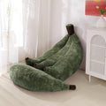 Banana Bean Bag Chair with Ottoman, Floor Sofa Bed with Footrest, Comfy Convertible Lounger for Teens & Adults, Plush Couch for Bedroom, Living Room or Dorm, M-DarkGreen