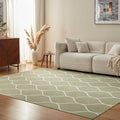 Amazon Basics Thin Indoor Area Rug, Geometric Printed Washable Home Decor Carpet for Living Room Bedroom, 6' W × 9' L, Green Geometric