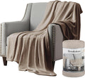 Brookstone Nap Plush Throw Blanket for Couch | Warm & Super Soft Blanket with Unmatched Heavy, Dense, and Ultra-Comfy Throw | Luxurious Drape, Cozying Up on a Sofa, Chair | Taupe