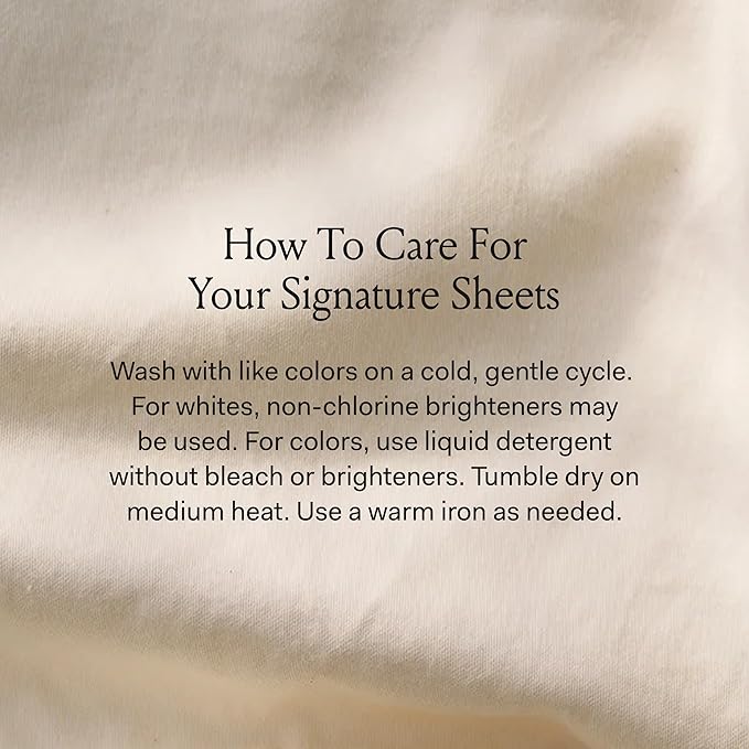 BOLL & BRANCH Signature Hemmed Sheet Set - Full, Cream - Luxury 100% Organic Cotton - Includes 1 Flat, 1 Fitted, 2 Pillowcases - Buttery Soft