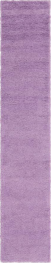 Unique Loom Solid Shag Collection Area Rug (2' 6" x 13' 1" Runner, Lilac)