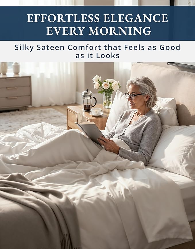 LANE LINEN 100% Cotton California King Sheet Sets - 1000 Thread Count, Soft & Comfy Luxury Hotel Like Thick Fully Elasticized Bed Sheet, No Pill Fade Resistant Oeko Tex Certfied Cal King Sheet - White