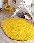 Unique Loom Solid Shag Collection Area Rug (3' 3" x 5' 3" Oval, Tuscan Sun Yellow)