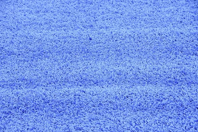 Unique Loom Solid Shag Collection Area Rug (8' Square, Periwinkle Blue)