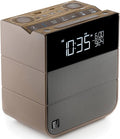 Soundfreaq Sound Rise II, SFQ-16: Bedside Alarm Clock Radio & Bluetooth Speaker, with Large Display Screen, FM Radio, Fast USB Charging, and Nature Sound (Wood Taupe)