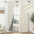 Pitalk 72 Inch Curtains for Living Room Black Out Linen Back Tab Loops Room Darkening Blackout Thermal Insulated Curtain for Bedroom 72 Inch Length 2 Panels Set Cream Ivory Off White Wide 38 x 72 Long
