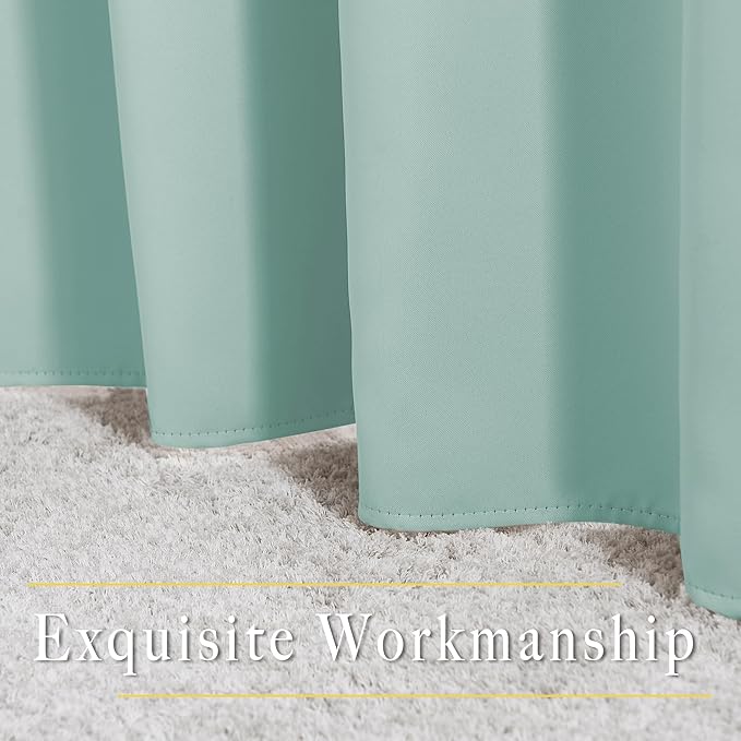 NICETOWN Aqua Blue Room Darkening Curtain Panels - Window Treatment Thermal Insulated Grommet Room Darkening Curtains/Panels/Drapes for Bedroom (2 Panels, 52 by 54, Aqua)