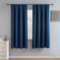 Blackout Curtains 72 Inch Length 2 Panels Set, Black Out Curtains for Bedroom 72 Inch Long, Rod Pocket Energy Saving Room Darkening Drapes for Living Room Window Navy Blue(W52 x L72)