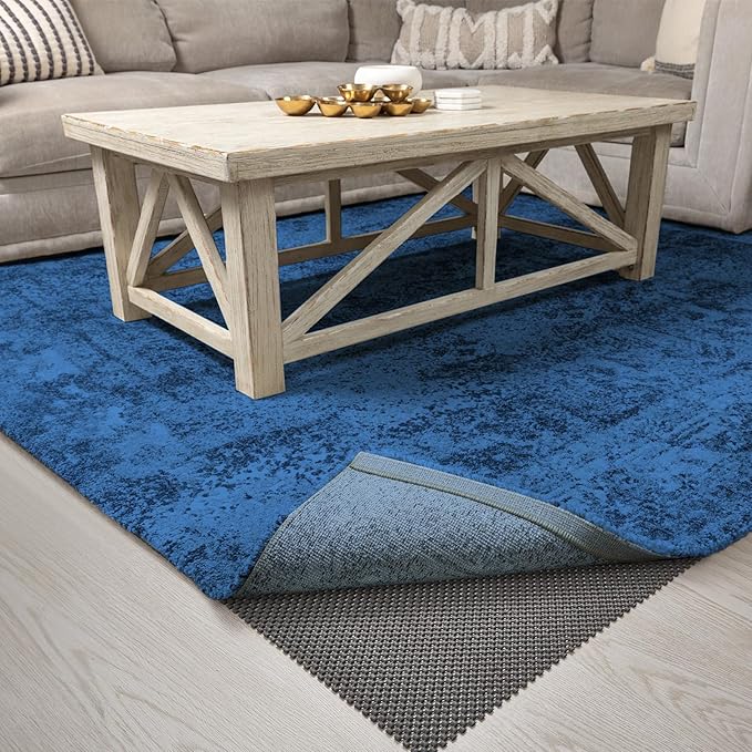 Veken 6x9 Ft Rug Pad Gripper for Hardwood Floors, Non Slip Rug Pads for Area Rugs, Thick Dark Grey Rug Grippers for Tile Floors, Under Carpet Anti Skid Mat, Keep Your Rugs Safe and in Place