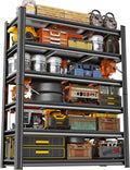 Storage Shelves, Garage Metal Shelving Unit 35"W x 18"D x 82"H, 6-Tier Adjustable, Double-Layer Column with Reinforced Ribs, Heavy-Duty, Capable of Bearing 3600 lbs for Garage, Warehouse, Kitchen
