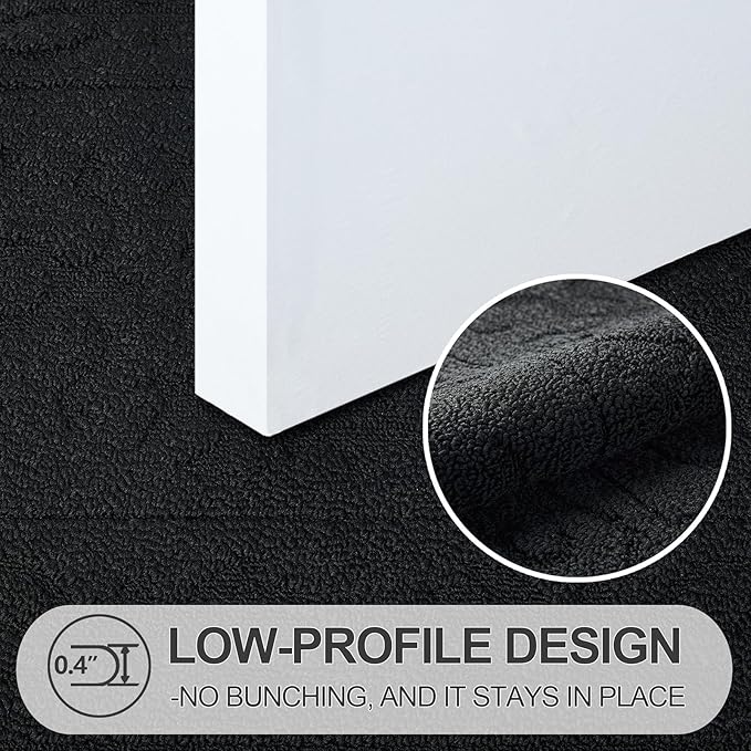 FONEYI Indoor Door Mat, Front Back Door Mat 36" x 59" Non-Slip Rubber Backing Door Rug, Machine Washable Entry Rug, Low Profile Absorbent Dirt Trapper Doormat Inside Floor Mats for Entryway, Black