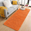 OLANLY 2x6 Machine Washable Runner Rugs for Hallway, Soft Fluffy Shaggy Bedside Rugs for Bedroom, Living Room, Indoor Floor Carpet for Kids Girls and Boys, Nursery Rooms, Home Decor Aesthetic, Orange