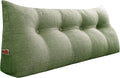 homecozy Wedge Headboard Pillow Dorm Room Reading Pillow Back Support for Sitting Up in Bed Bolster Lumbar Cushion Body Positioning Bedrest Cotton Linen 54in Grass Green Full