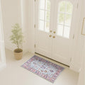 Fame Rugs Pink Beige Modern Oushak Rug 2x3, Vintage Doormat Turkish Colorful Oriental Antique Inspired Washable Small Area Rug, Luxury Living Room Bedroom (390PP, 2' x 3')