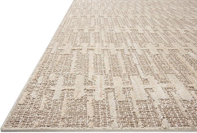 Loloi Amber Lewis Bexley Collection BEX-02 Taupe/Natural 2'-7" x 12'-0" Runner Rug Neutral, Textured, Living, Bedroom, Dining, Carpet