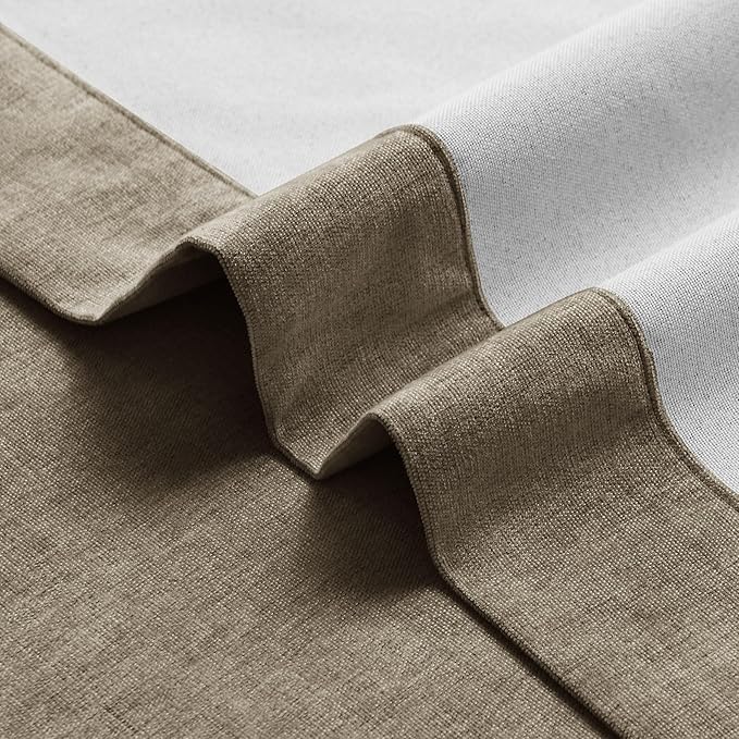Macochico 100% Blackout Chenille Curtains Thermal Insulated Noise Reducing Velvet Draperies for Living Room Bedroom Hotel Palm Blackout Curtains Grommet Top with Tieback 84" Wx84 L 1 Panel