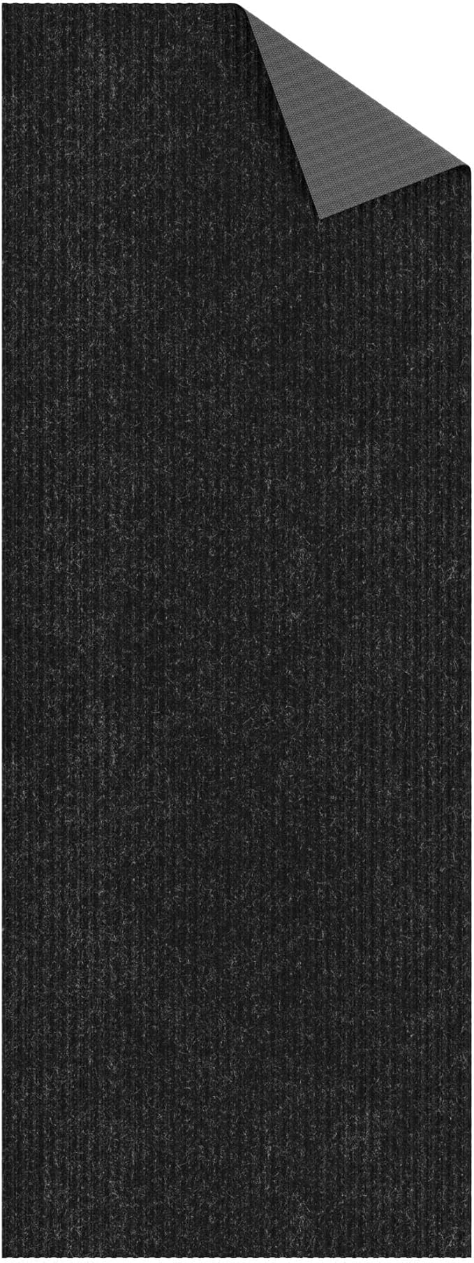 Ottomanson 2'7" x 9' Hallway Runner with Scraper Pile - Extra Durable Non-Slip Rug Mat for Indoor & Outdoor Use - Ideal for Kitchen, Entryway & Garage - High-Traffic Carpet, Black