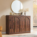 ACCOHOHO Large Dresser for Bedroom with 8 Drawers with Arched Panel,Modern Minimalist Chest of Drawers with Gold Handles,Wood Storage Closet Dressers Tv Stand for Living Room, Hallway,Brown