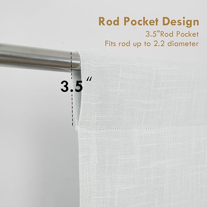 DriftAway Double Layer Linen Blackout Tie Up Curtains Thermal Insulated Fully Lined Balloon Roman Shade Bathroom Window Adjustable Rod Pocket for Small Window 25 Inch by 47 Inch White