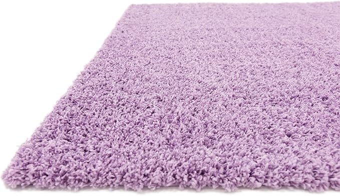 Unique Loom Solid Shag Collection Area Rug (8' Square, Lilac)