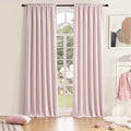 DONREN 96 Inch Length Cute Blush Pink Room Darkening Curtains, Light Pink Thermal Insulating Light Blocking Privacy Protection for Livingroom, 52" W by 96" L 2 Panels