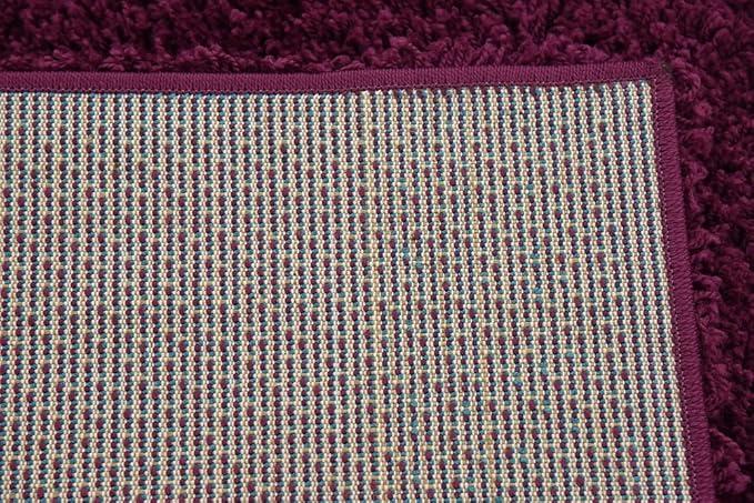 Unique Loom Solid Shag Collection Area Rug (7' 1" x 10' Rectangle, Eggplant Purple)
