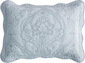 CHIXIN Microfiber Standard Pillow Shams Set of 2 - Quilted Decorative Pillow Covers - Light Grey - Size (20" x 26")