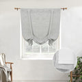 DriftAway Double Layer Linen Blackout Tie Up Curtains Thermal Insulated Fully Lined Balloon Roman Shade Bathroom Window Adjustable Rod Pocket for Small Window 25 Inch by 47 Inch Gray