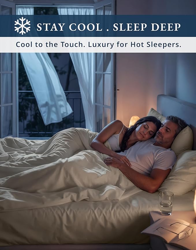 100% Egyptian Cotton Sheet Set Queen Size – 1000 Thread Count Silky Sateen Weave Queen Sheet Set for Good Sleep Comfort, 15" Snug Fit Deep Pocket, Breathable, Hotel-Quality Luxury You Can Feel - Taupe