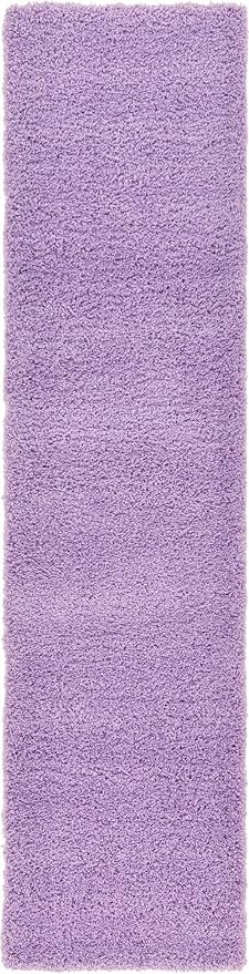 Unique Loom Solid Shag Collection Area Rug (2' 7" x 10' Runner, Lilac)