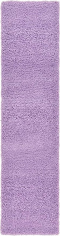 Unique Loom Solid Shag Collection Area Rug (2' 7" x 10' Runner, Lilac)