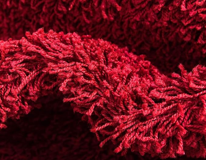Unique Loom Solid Shag Collection Area Rug (3' 3" x 5' 3" Rectangle, Cherry Red)