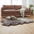 Premium Gray Sheepskin Rug Genuine Quad 4x6ft Pelt Fluffy Fur Rug for Living Room