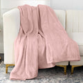 Nicole Miller Oversized Plush Fleece Throw Blanket – Ultra Soft, Lightweight & Cozy – 60" x 70" Warm Flannel Blanket for Couch, Bed & Travel – Machine Washable (Rose-Pink)