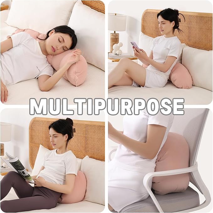 Peallow(Pat. Pend) – Long Round Body Pillow for Adults, Bolster Pillow for Sleeping, Soft and Supportive Pillow for Sleeping & Lumbar Support