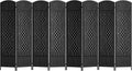 FDW Room Divider 8 Panel Folding Privacy Divider 6 Ft Indoor Wall Divider Portable Partition Wood Screen, Coal Black
